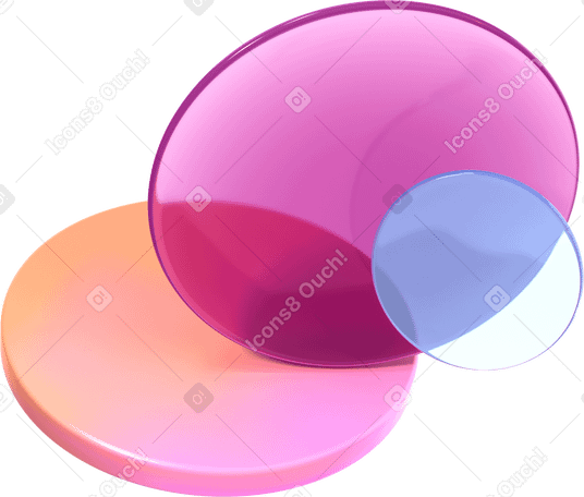 3D three lenses of different thickness PNG, SVG