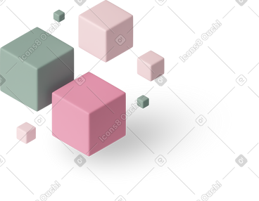 Flying cubes PNG, SVG