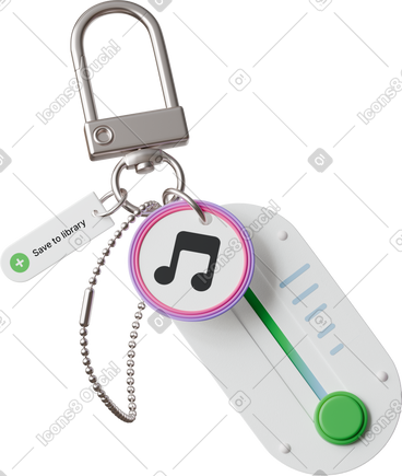 Keychain with music charms PNG, SVG