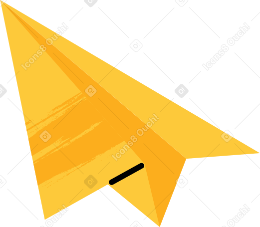 yellow paper airplane animated illustration in GIF, Lottie (JSON), AE