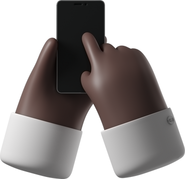 Schwarze hauthände, die ein telefon halten PNG, SVG
