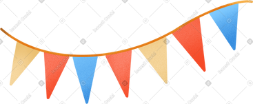 Colored triangular flags on a string PNG, SVG