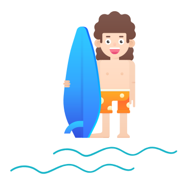 Surfing boy PNG, SVG