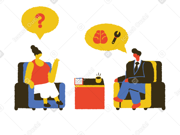 Psychotherapy Illustration in PNG, SVG