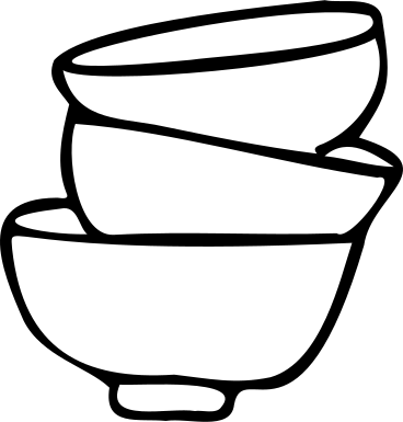 Three bowls stacked on top of each other PNG, SVG