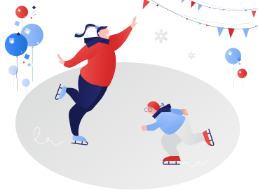 Skating on ice PNG, SVG
