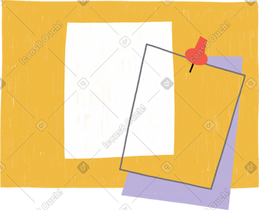 Yellow board with sheets for notes PNG, SVG