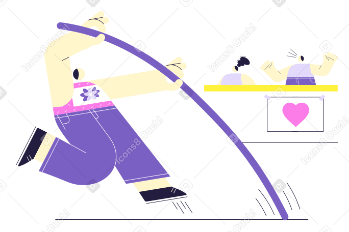 High jump Illustration in PNG, SVG