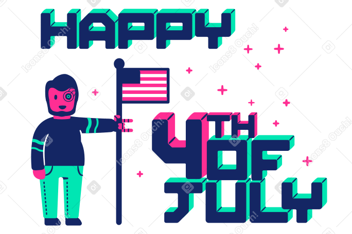 Happy 4th of july Illustration in PNG, SVG
