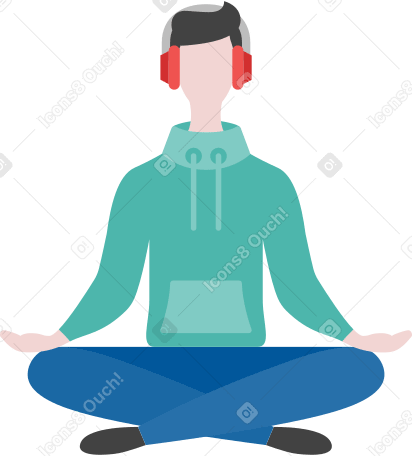 meditating man PNG, SVG