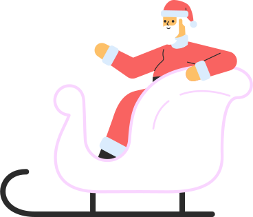 Санта в санях в PNG, SVG
