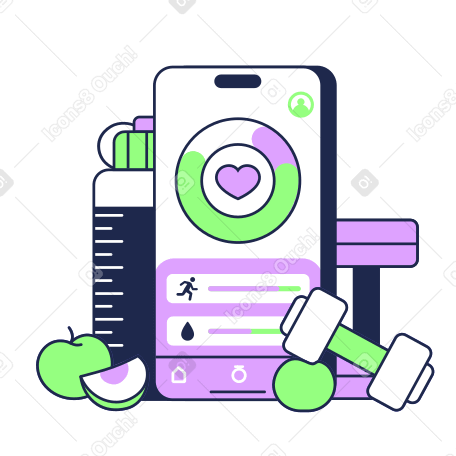 App für einen gesunden lebensstil auf dem smartphone-bildschirm PNG, SVG