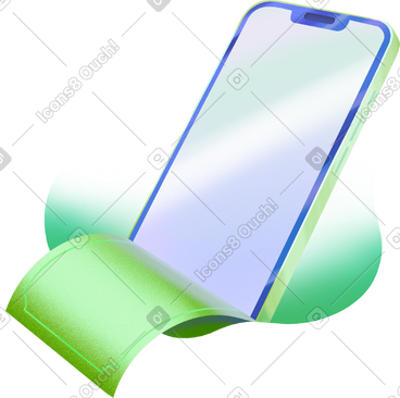 Phone with a bill in a rounded shape PNG, SVG