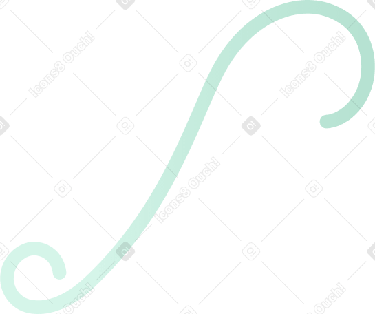 Ligne verte courbée des deux côtés PNG, SVG