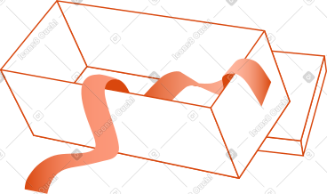 Open gift box and packing tape PNG, SVG