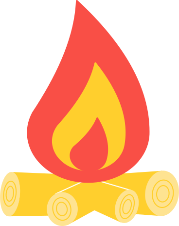 fire with firewood animated illustration in GIF, Lottie (JSON), AE