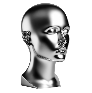 Хромированная голова манекена в PNG, SVG