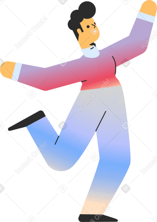 happy man dancing Illustration in PNG, SVG