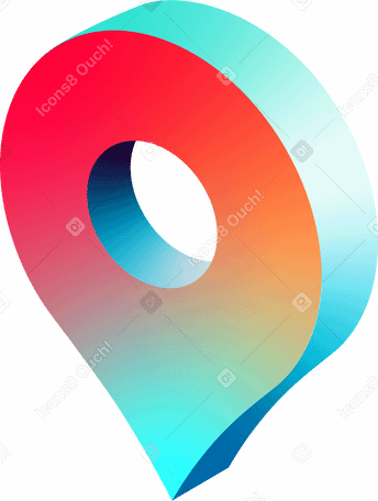 Ícone de geolocalização multicolorido isométrico PNG, SVG
