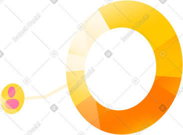 Donut chart with user icon PNG, SVG