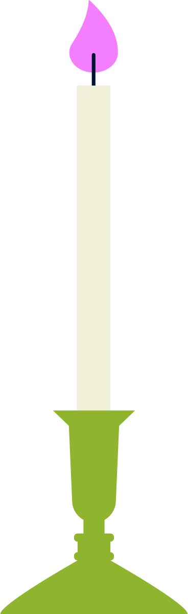 candle in a candlestick PNG, SVG
