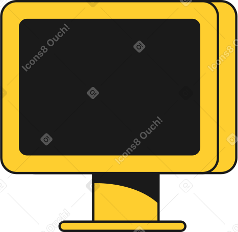 pc display front Illustration in PNG, SVG