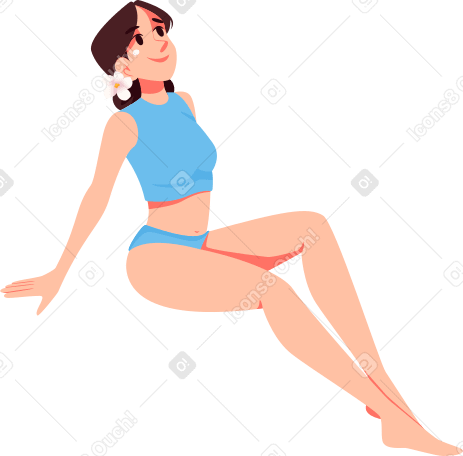 girl in swimsuit Illustration in PNG, SVG