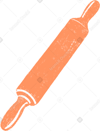 orange rolling pin PNG, SVG