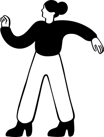 Mulher em pé com as mãos levantadas PNG, SVG