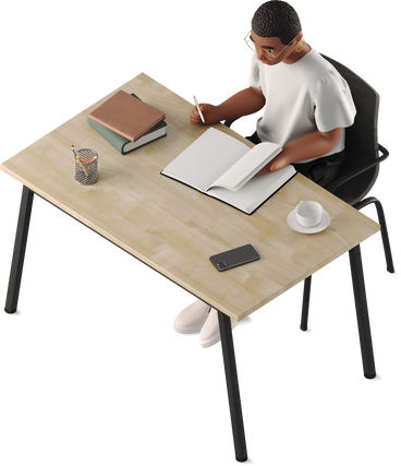 young woman sitting and working PNG、SVG