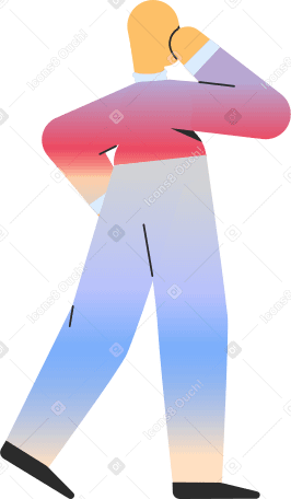 person standing back Illustration in PNG, SVG