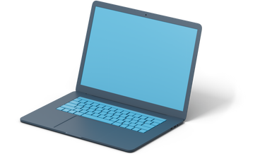 Open dark grey laptop PNG, SVG