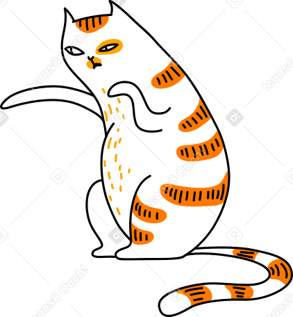 sitting cat Illustration in PNG, SVG
