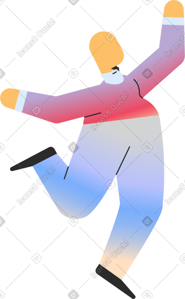 Chubby adult jumping PNG, SVG