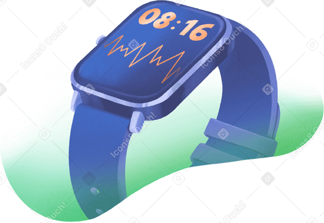 Orologio intelligente con sfondo verde trasparente PNG, SVG