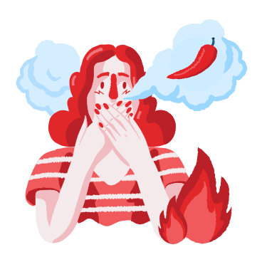 Too much spicy food PNG, SVG