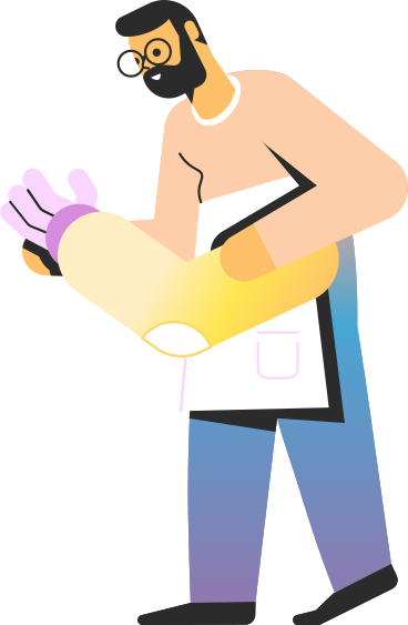 Man with robot arm PNG、SVG