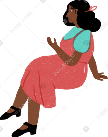 woman in a pink dress sitting PNG, SVG