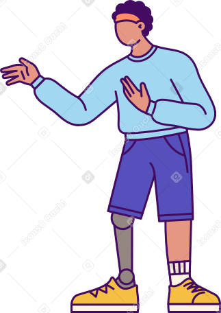 man with prosthetic leg PNG, SVG