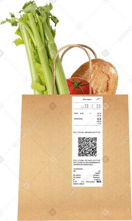 paper bag with food PNG、SVG