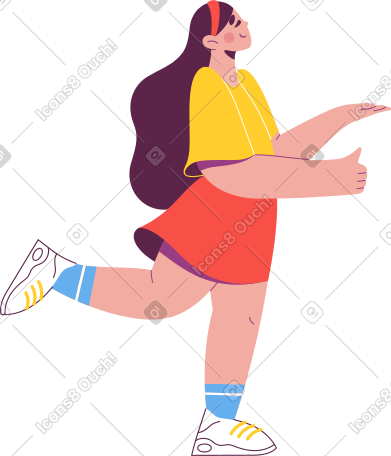 快乐的女孩抬起她的腿 PNG, SVG