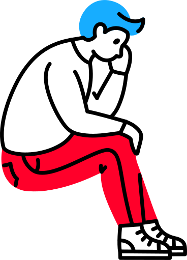 man sitting with his head propped up PNG, SVG