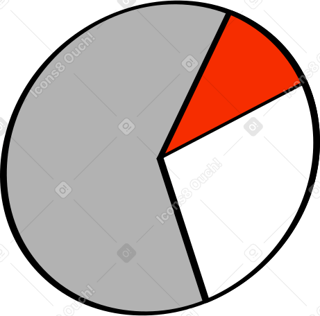pie chart gray graph Illustration in PNG, SVG
