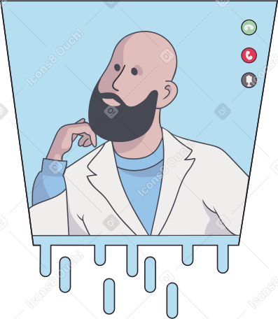 doctor in the online window PNG、SVG