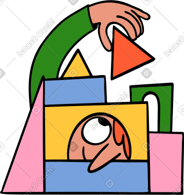 Person assembling a constructor PNG, SVG