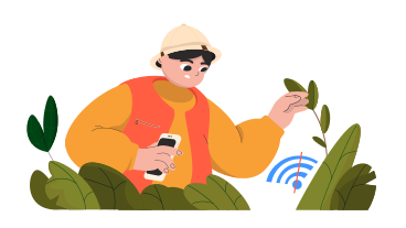 Safari man looking for wifi PNG, SVG