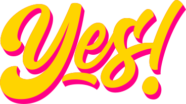 lettering yes with shadow text PNG, SVG