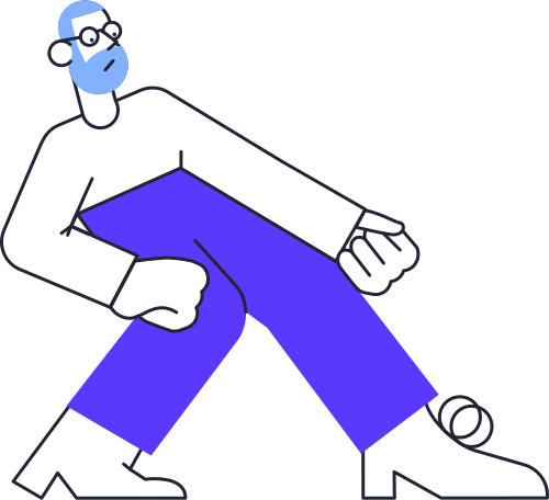 bearded man in blue pants is pulling something Illustration in PNG, SVG
