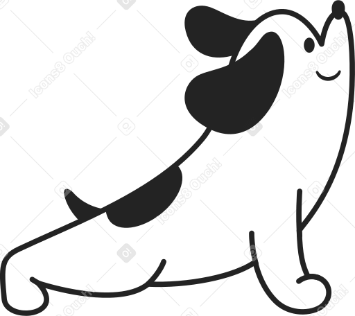 dog doing yoga Illustration in PNG, SVG