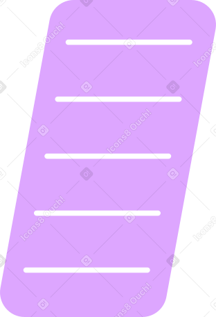 tilted sheet with lines and rounded corners Illustration in PNG, SVG
